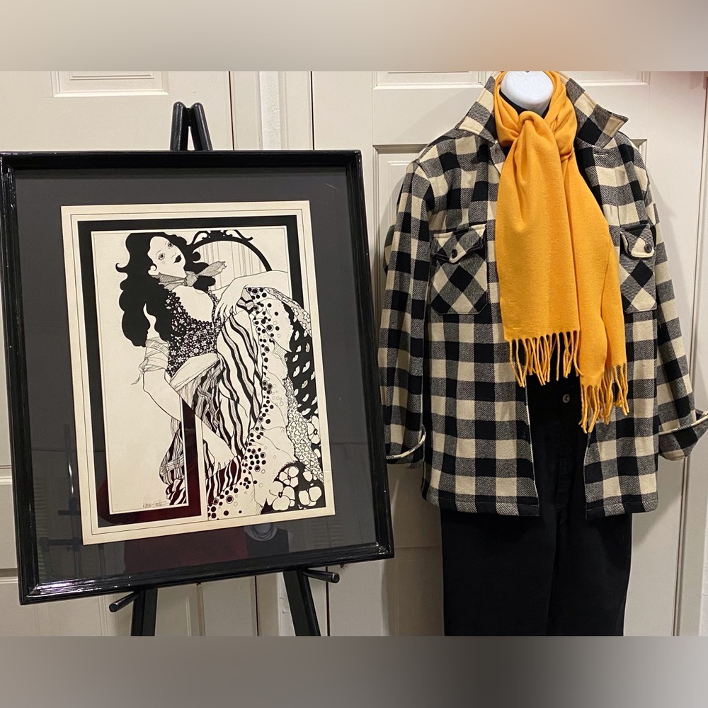 Bright yellow wool winter classic scarf